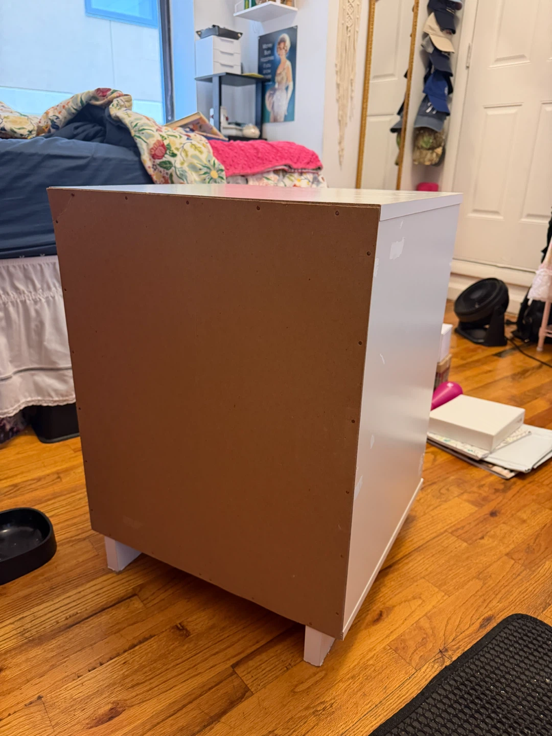 White Nightstand with Drawer - photo 3
