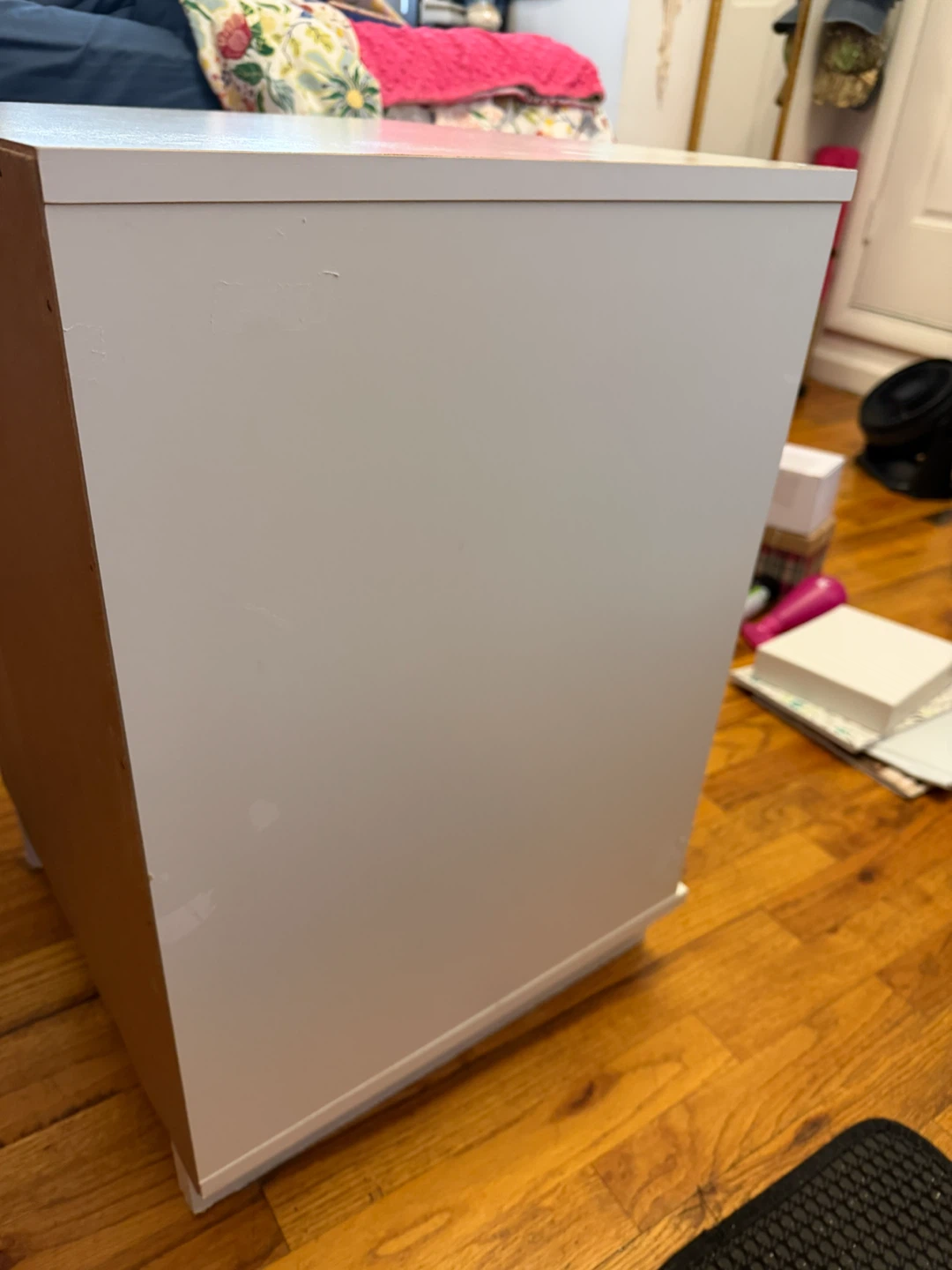 White Nightstand with Drawer - photo 4