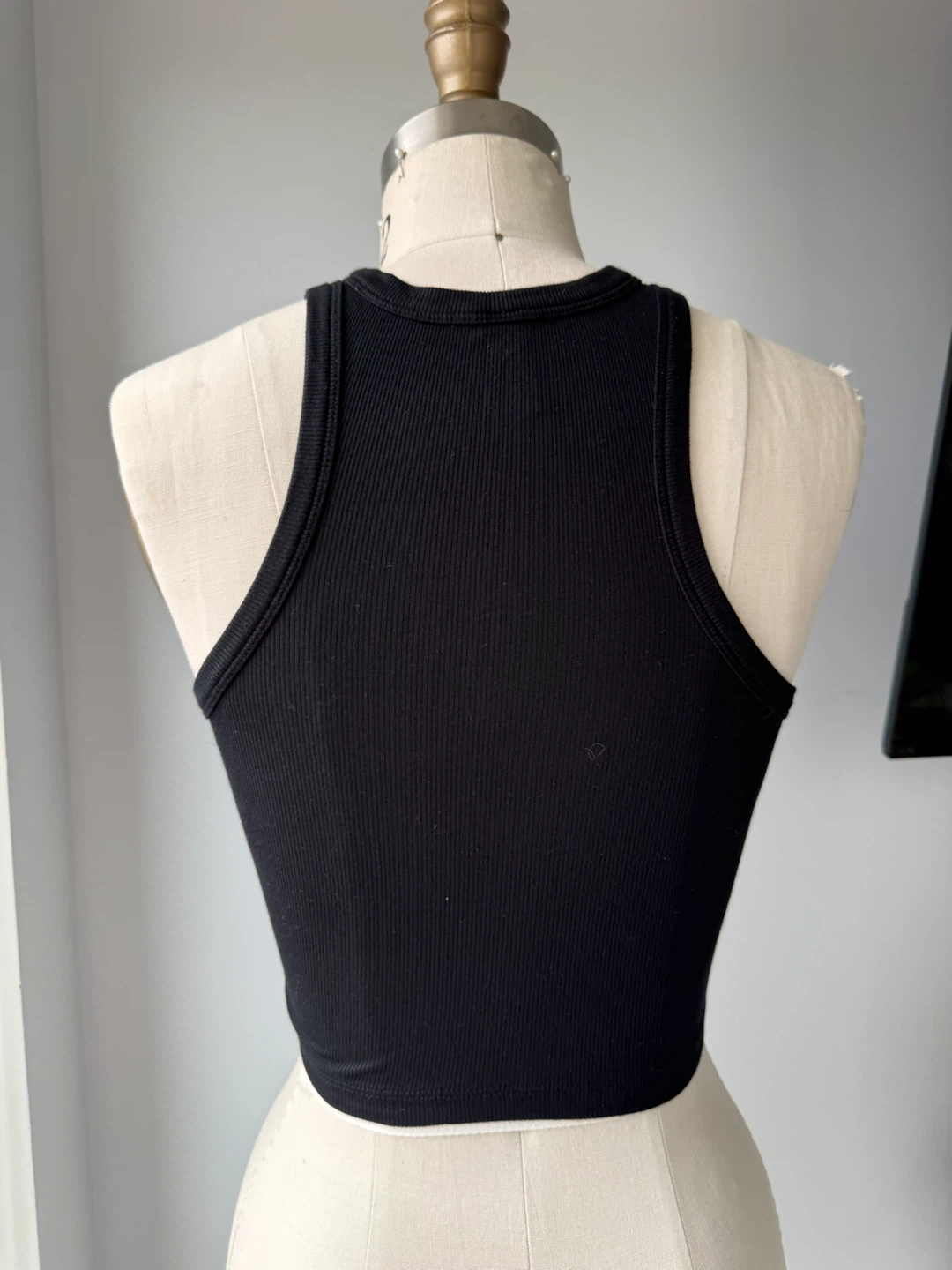Sunday Best Black Ribbed Racerback Tank Top 2XS - photo 2