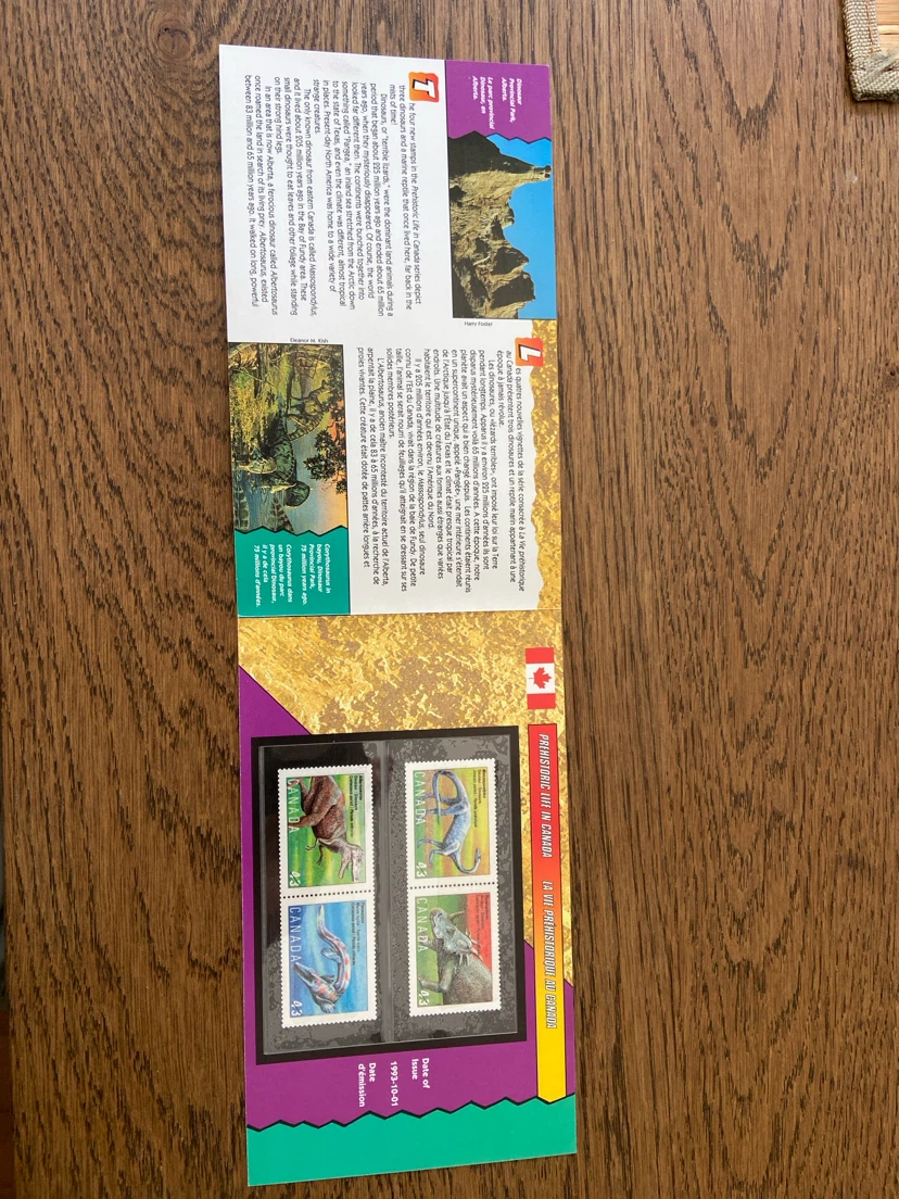 Canada Post Prehistoric Life in Canada Stamp Card - photo 2