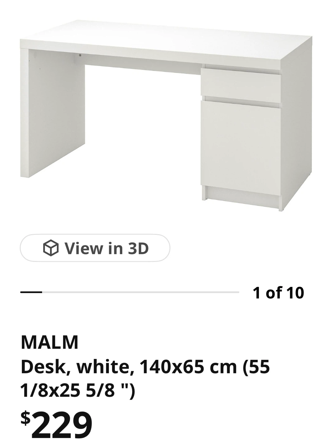 IKEA MALM Desk - Black 140x65 cm MOVING SALE - photo 4