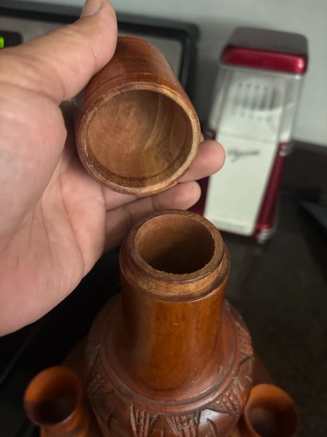 Wooden Decanter Set with Two Shot Glasses - photo 2