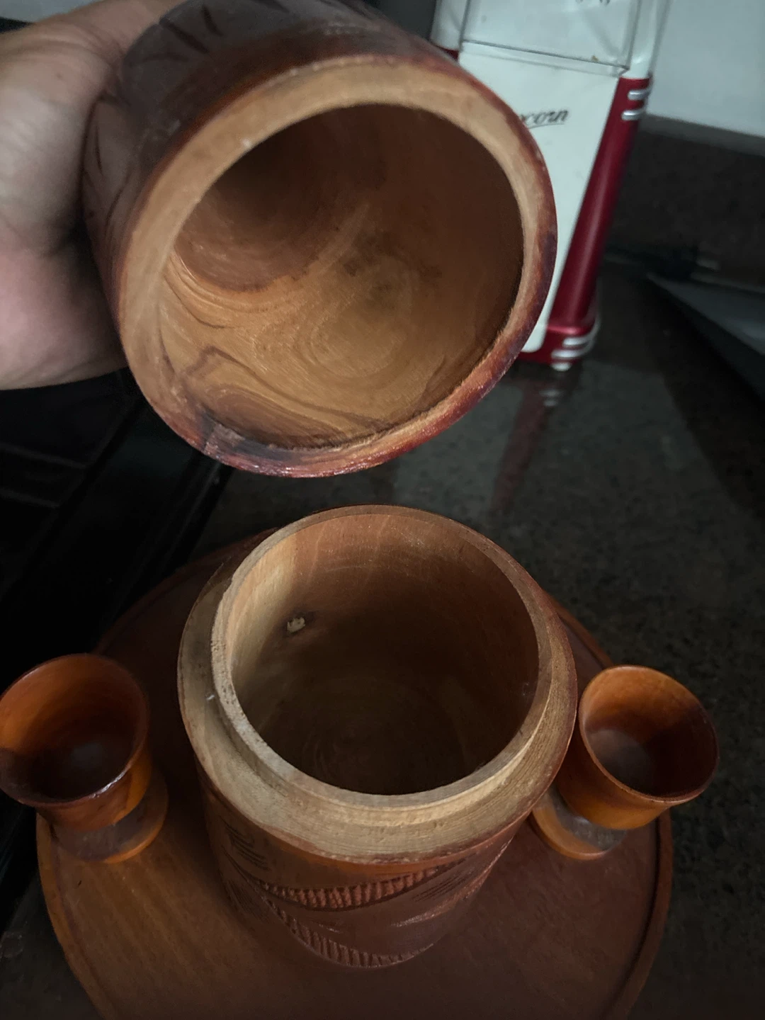Wooden Decanter Set with Two Shot Glasses - photo 3