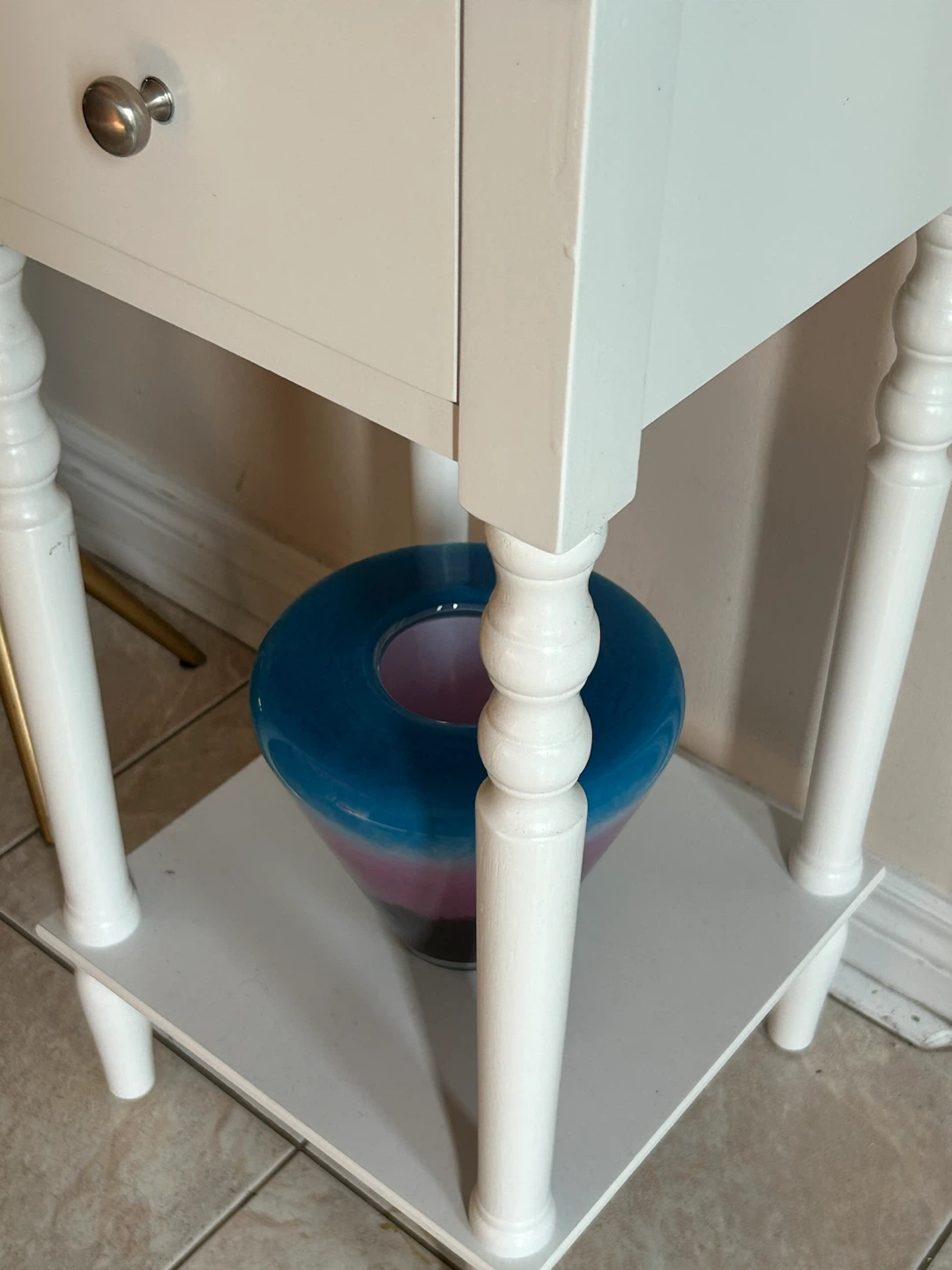 White End Table with Drawer - photo 4