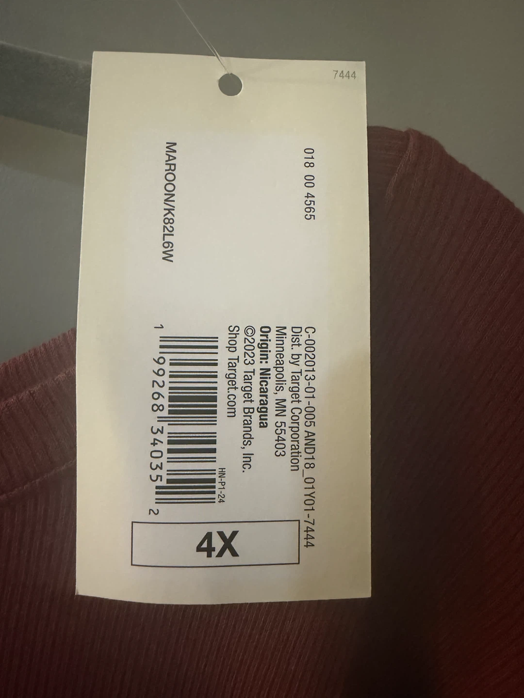 NWT Women’s A New Day ribbed Long Sleeve Top 4X Maroon - photo 3