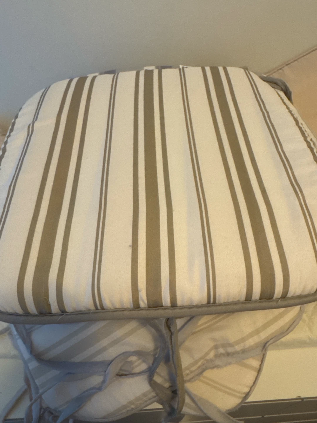 Striped Seat Cushion with Ties