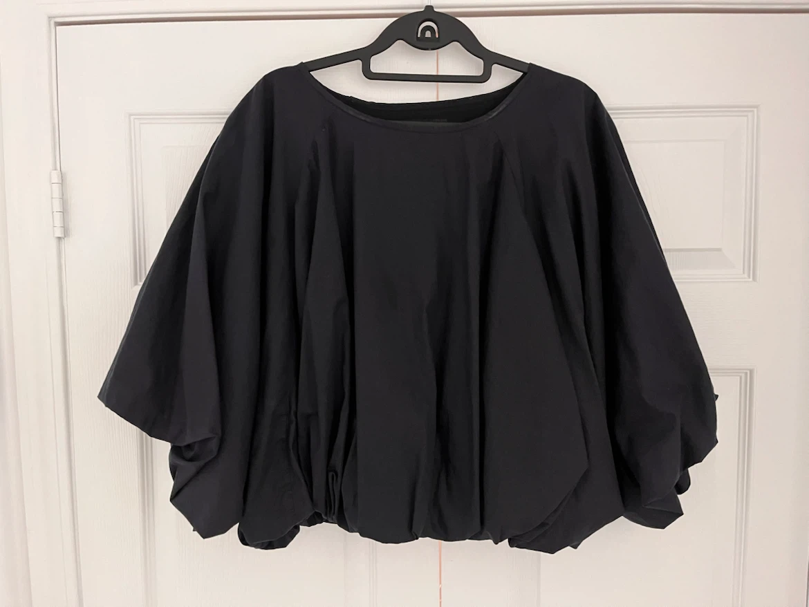 COS Black Balloon Sleeve Top