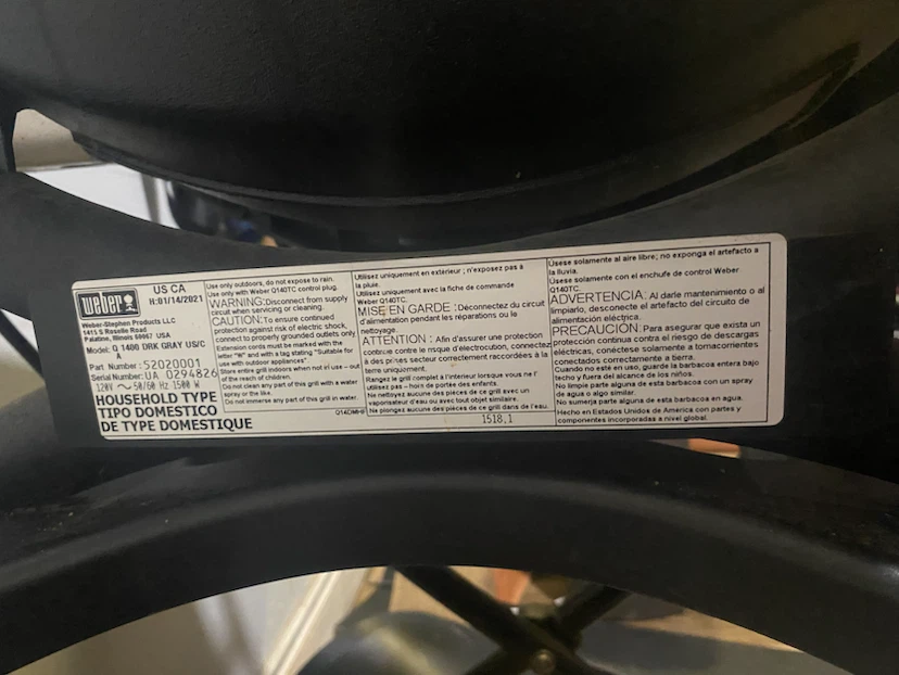 Weber Q 1400 Electric Grill