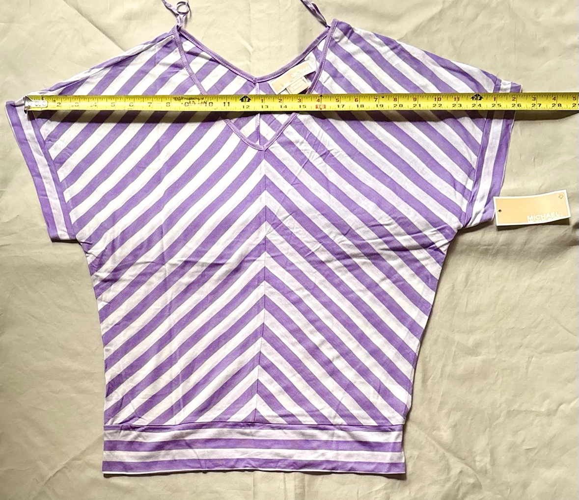 Michael Kors Purple & White Striped Top - photo 3