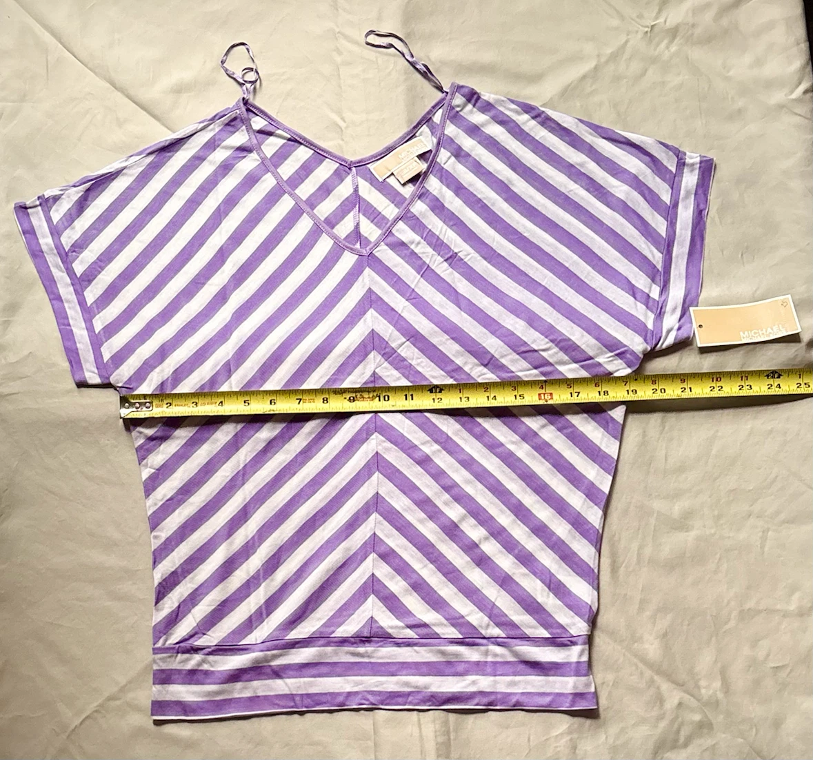 Michael Kors Purple & White Striped Top - photo 4