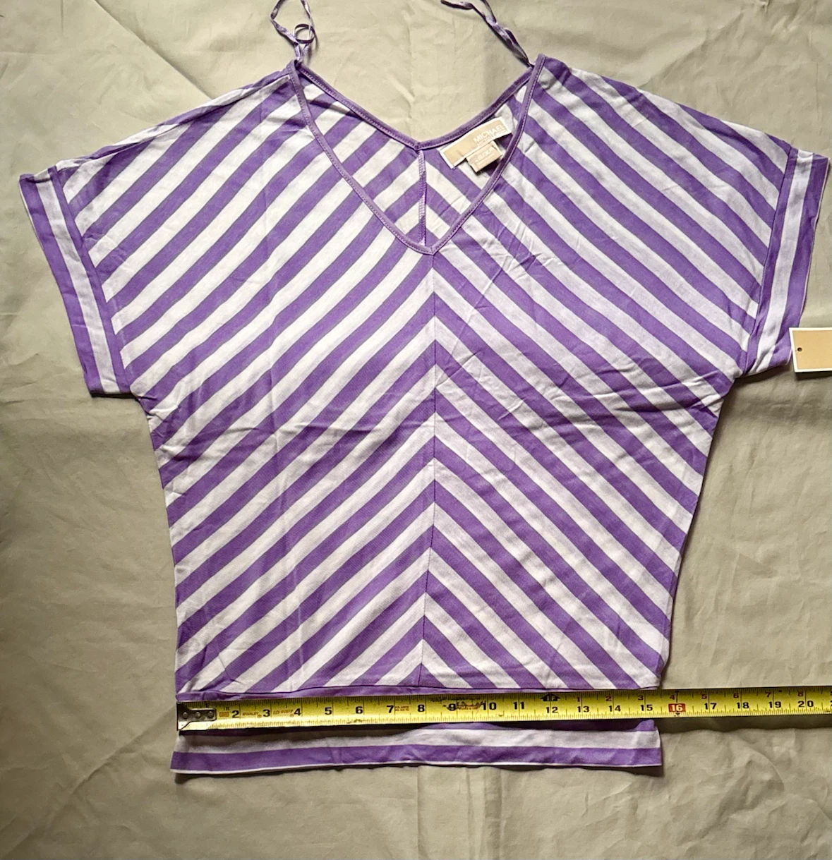 Michael Kors Purple & White Striped Top - photo 5