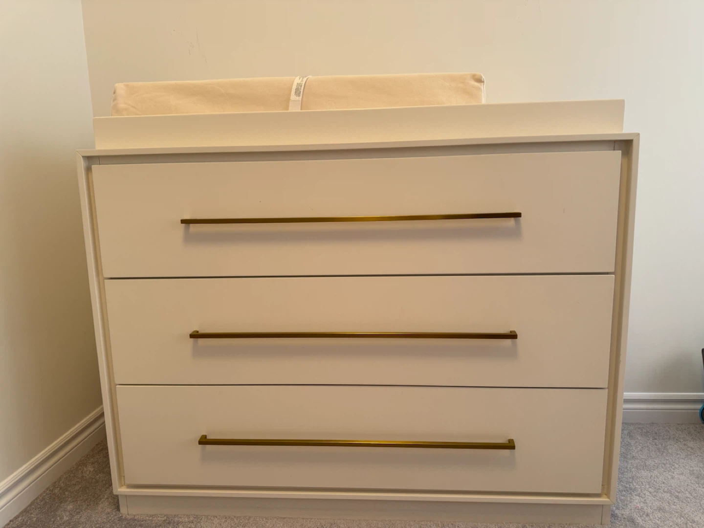 Cream 3-Drawer Dresser with Changing Top - photo 2
