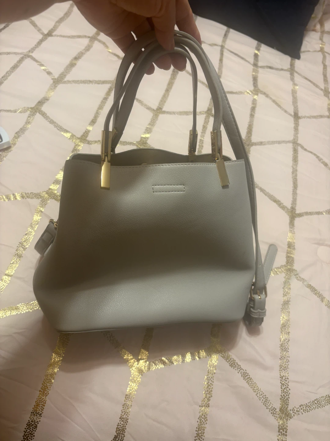 Light Grey Handbag with Shoulder Strap - photo 3