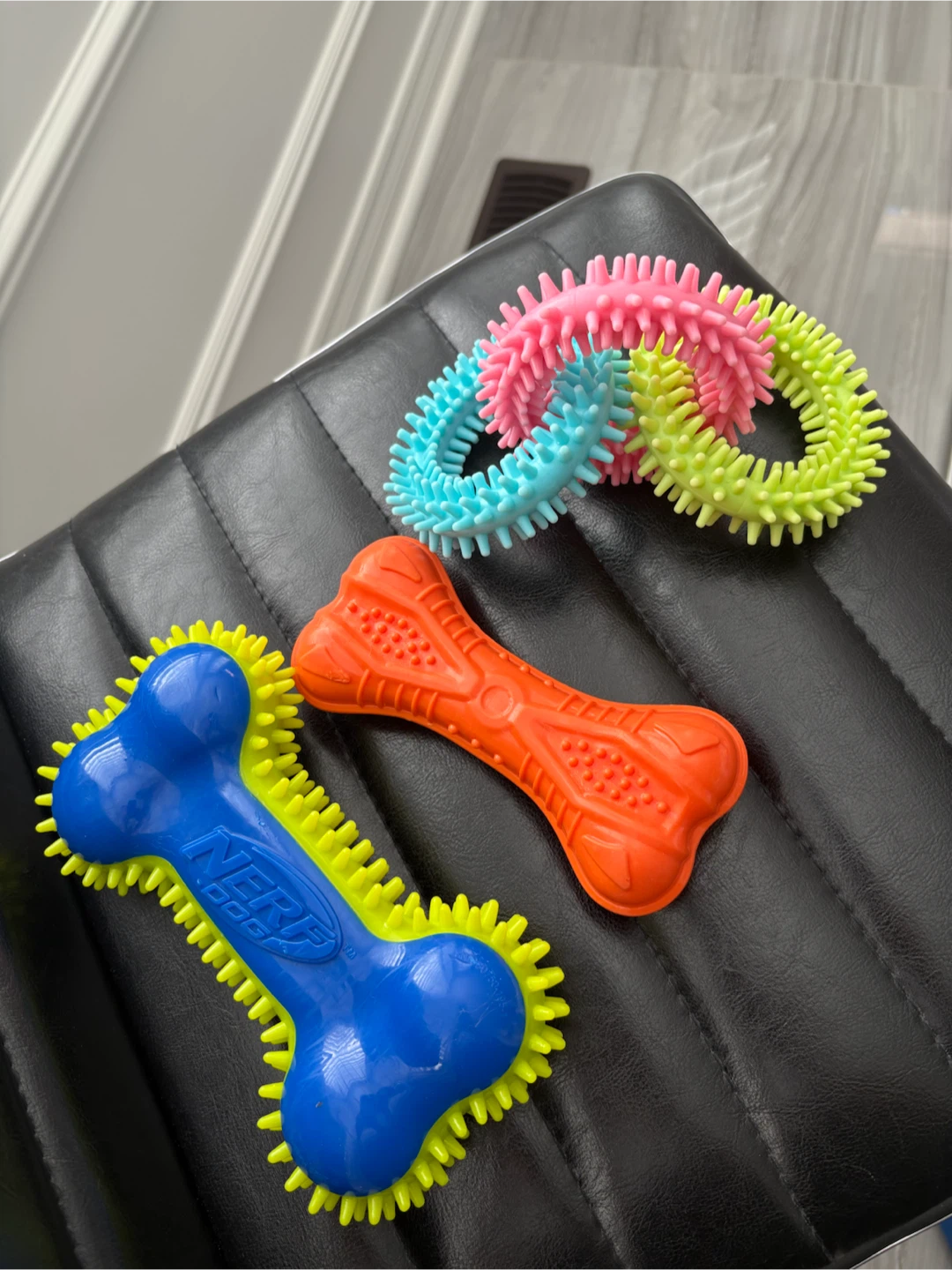 NERF Dog Rubber Bone Toy & Spiky Rings - photo 2