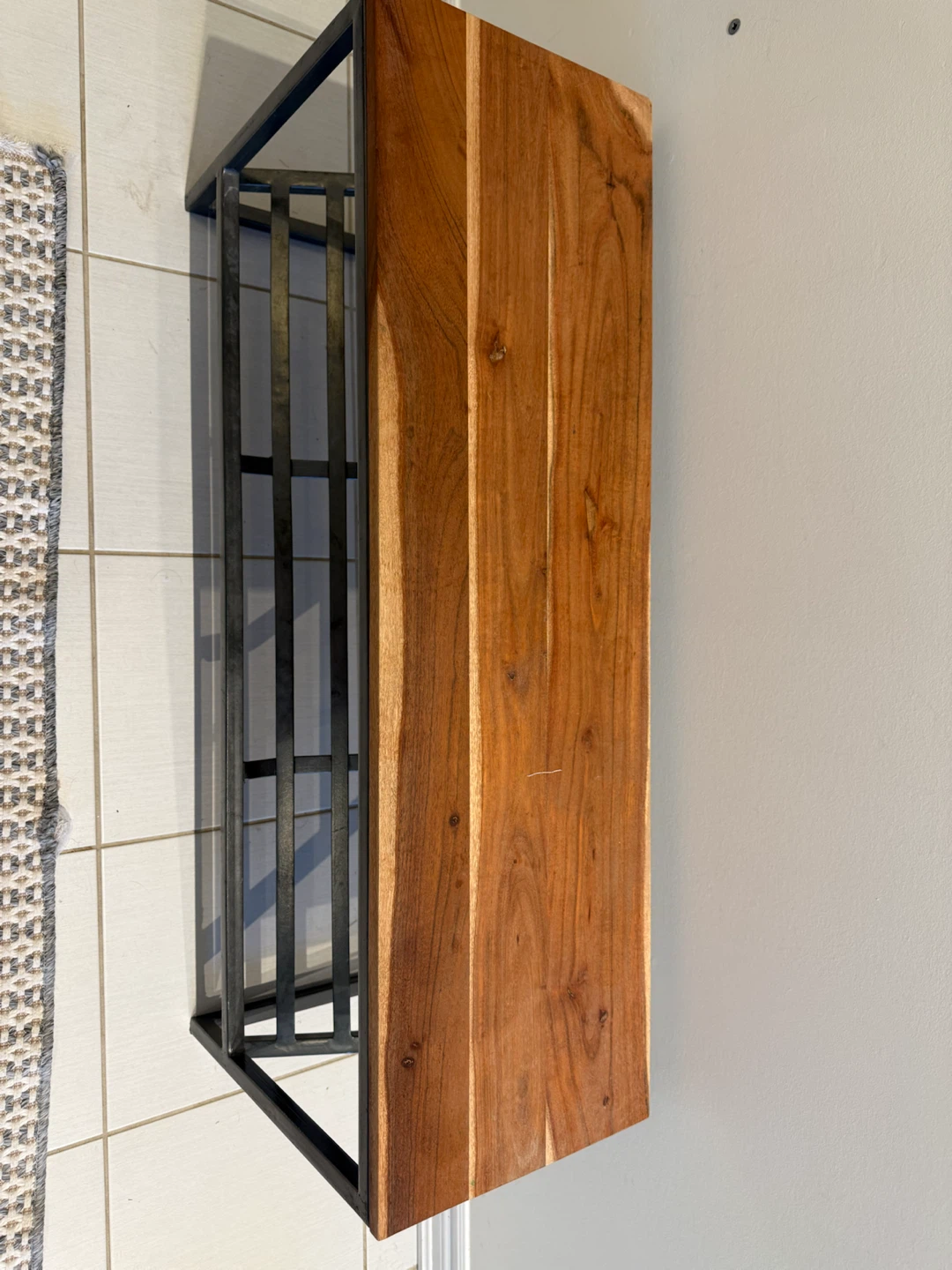 Wood and Metal Entryway Bench - photo 3