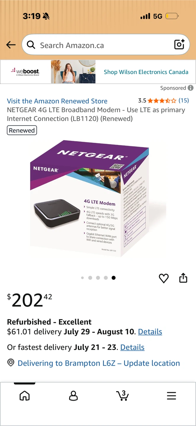 NETGEAR 4G LTE Broadband Modem LB1120 (Renewed)