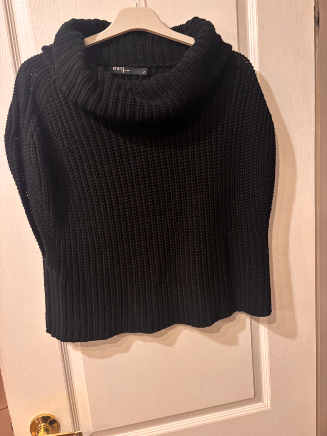 Black "meg" cowl neck sleeveless sweater