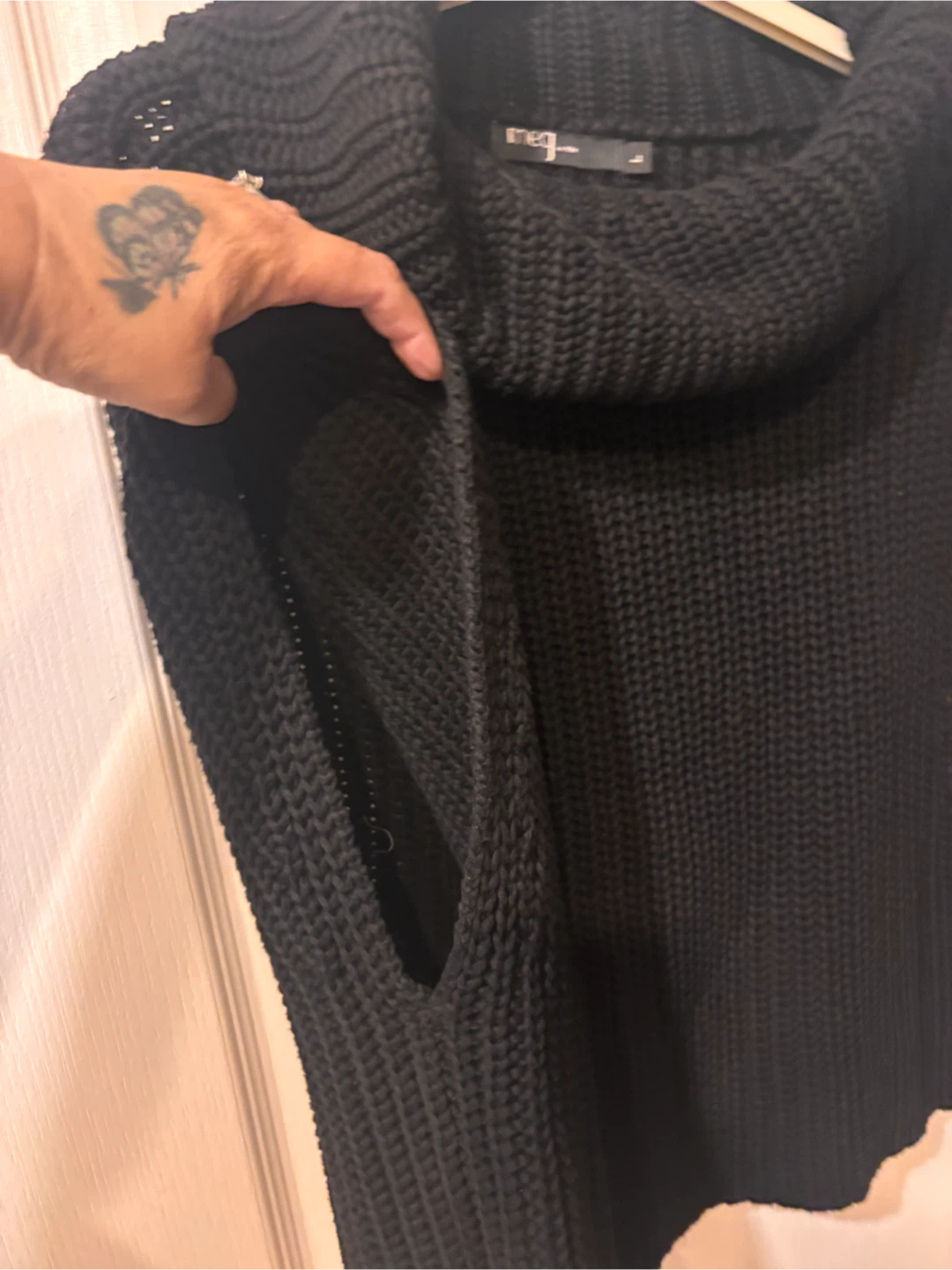 Black "meg" cowl neck sleeveless sweater - photo 2