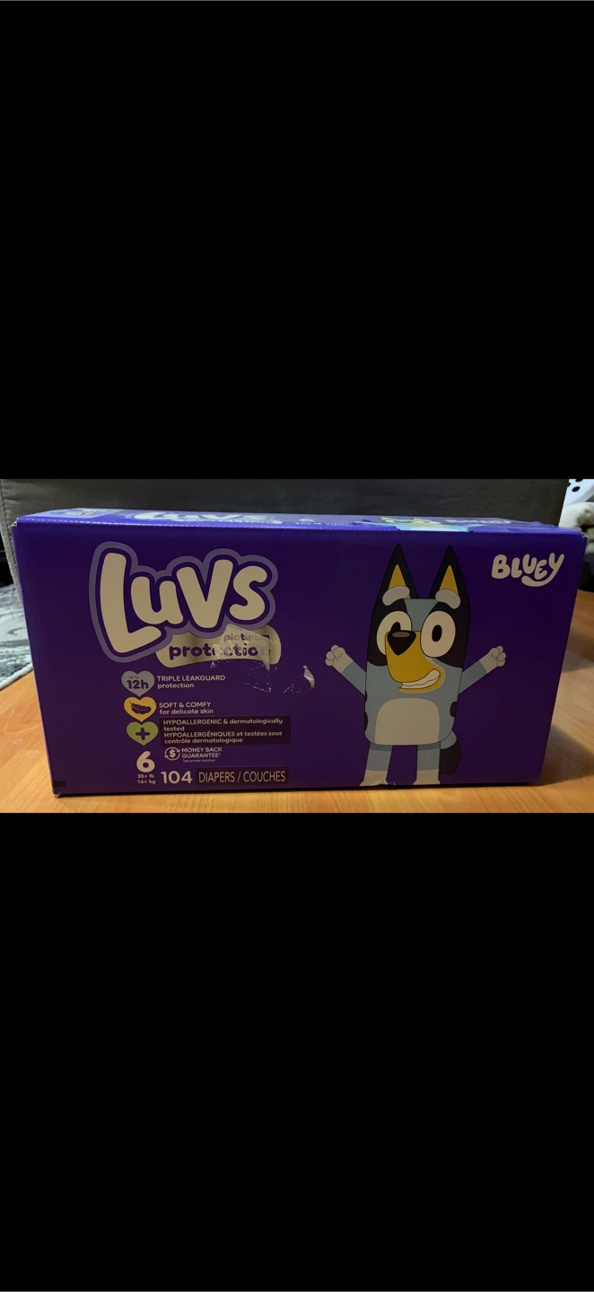 Luvs Bluey Platinum Protection Diapers Size 6