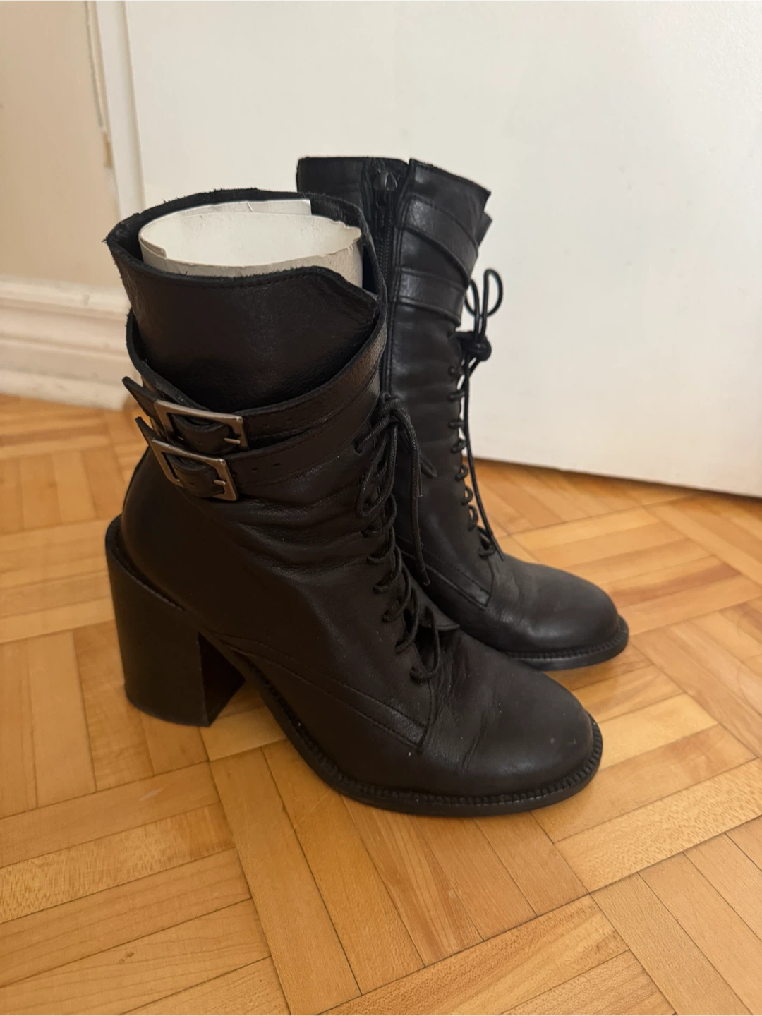 Heeled Boots with Buckles