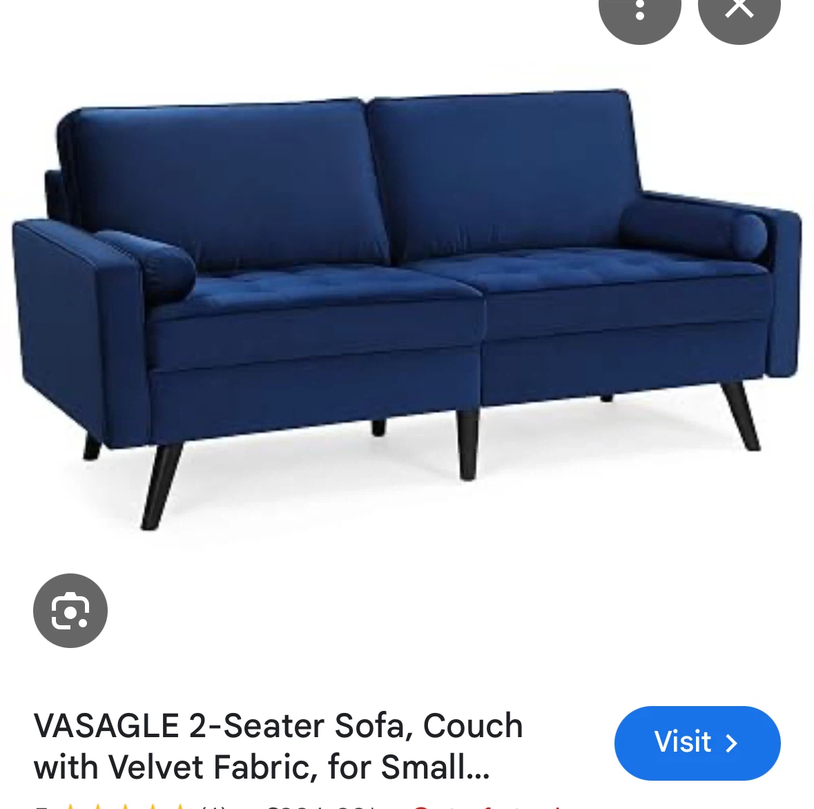 Brand new 2-Seater Sofa Couch Blue Velvet