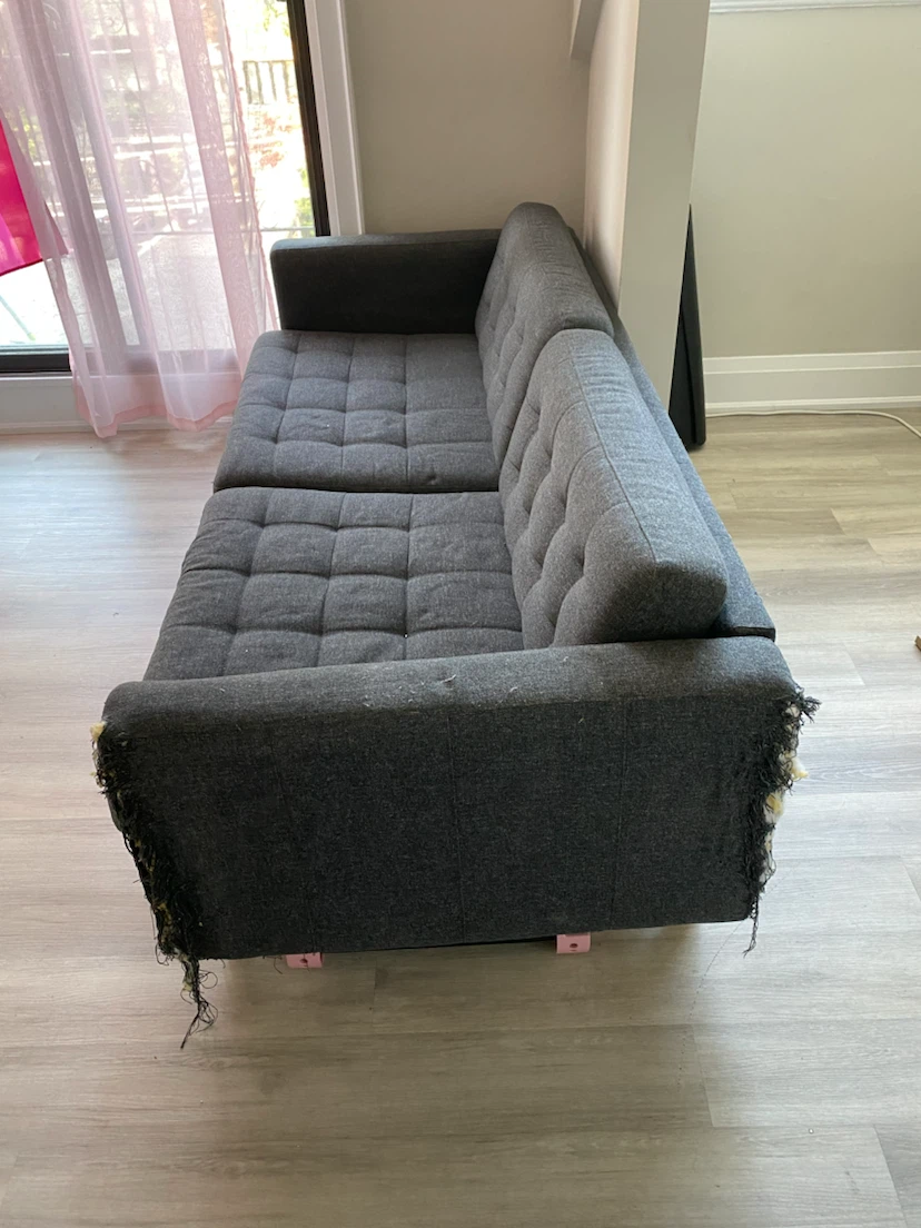 Dark Grey Ikea Sofa (Damaged) - photo 2
