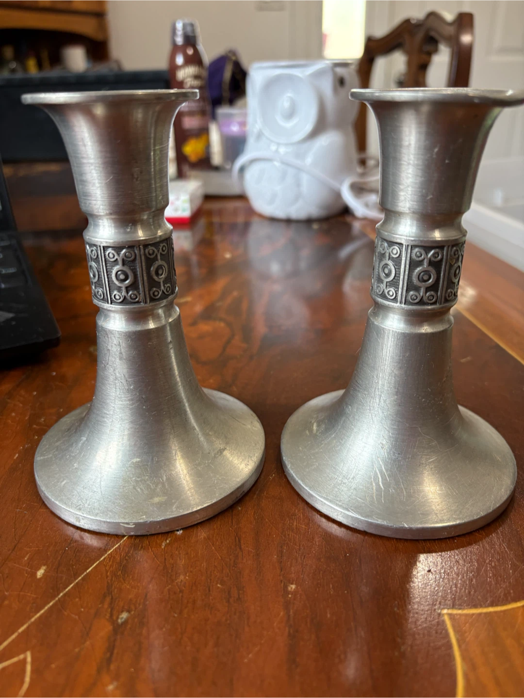 Vintage Haugrud #503 Norway Pewter Candlesticks Set of 2