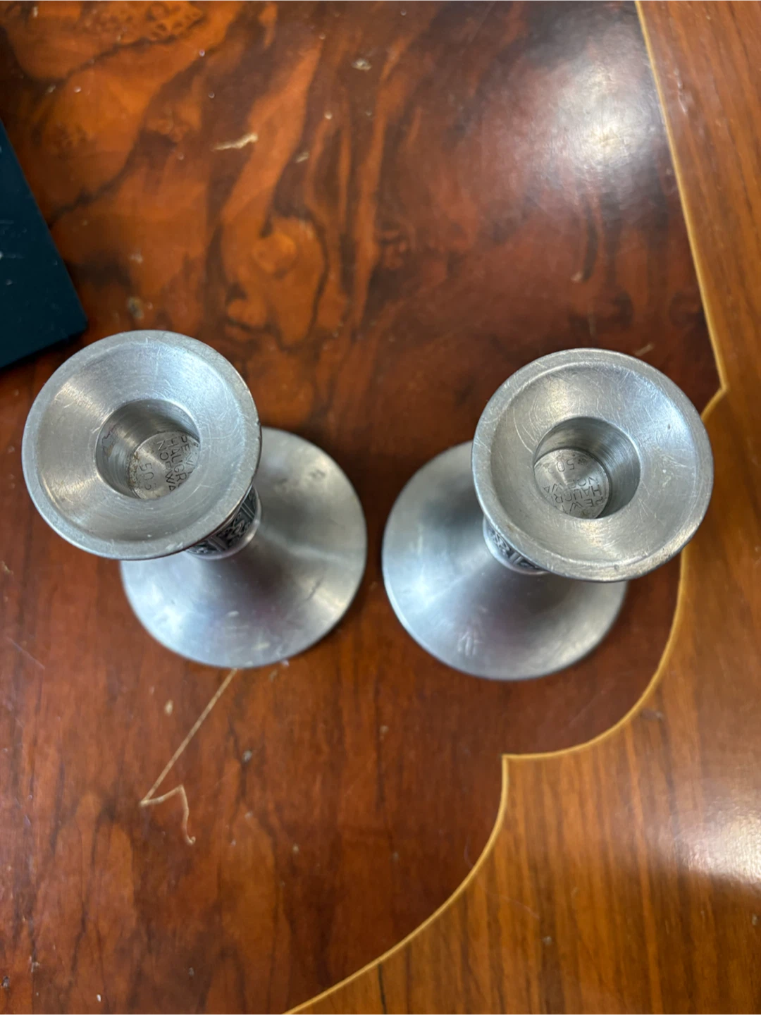 Vintage Haugrud #503 Norway Pewter Candlesticks Set of 2 - photo 2