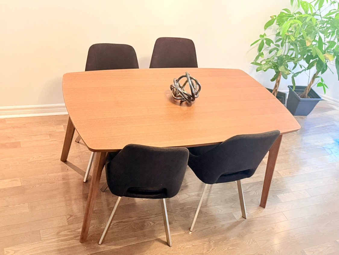 Wood Dining Table with 4 Chairs - photo 2