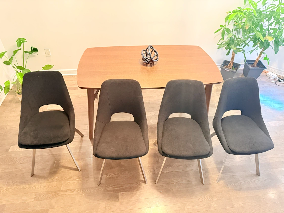 Wood Dining Table with 4 Chairs - photo 3