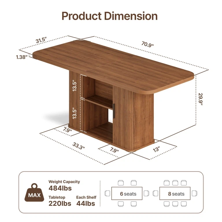 Extendable Dining Table with Storage - photo 2