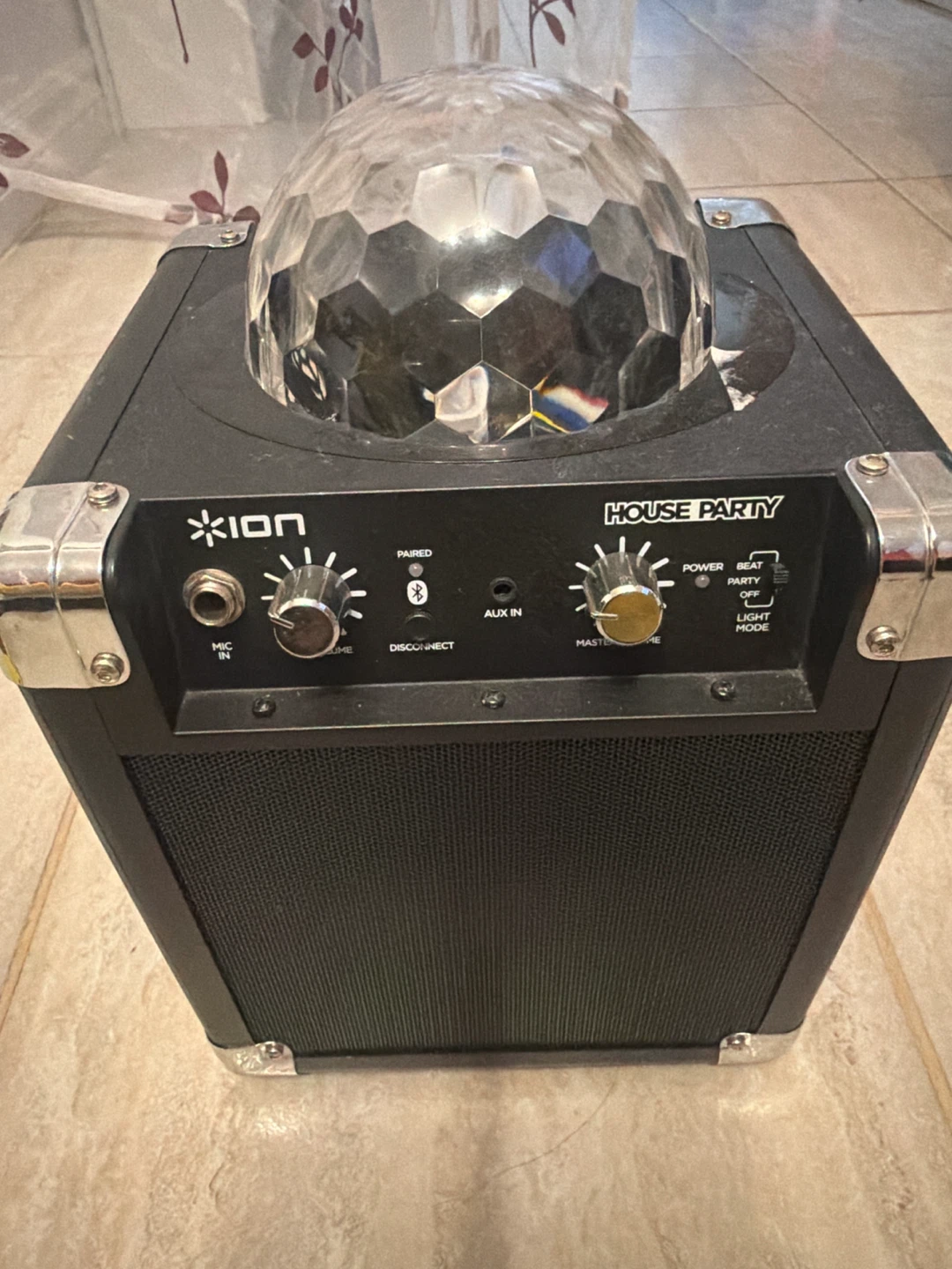 ION House Party Speaker with Disco Ball