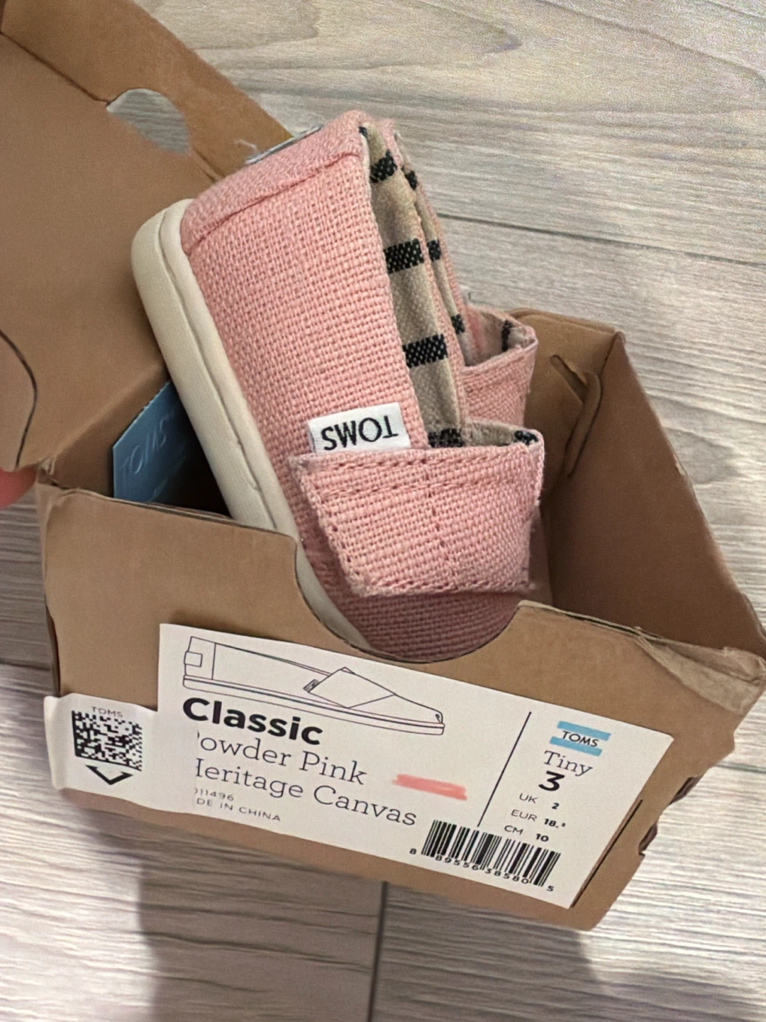 TOMS Classic Tiny Baby Shoes Pink Heritage Canvas - photo 2