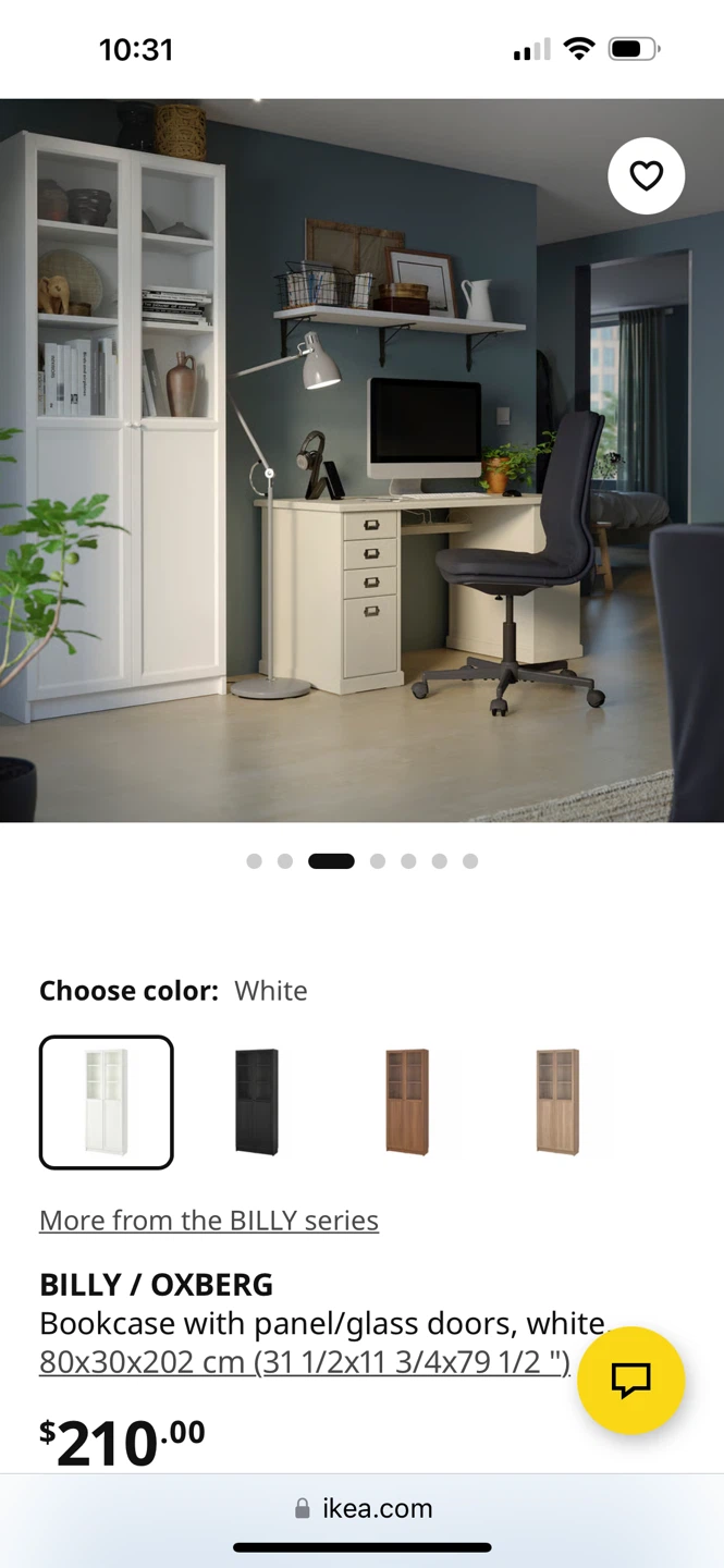 IKEA BILLY / OXBERG Bookcase with panel and glass doors - photo 3