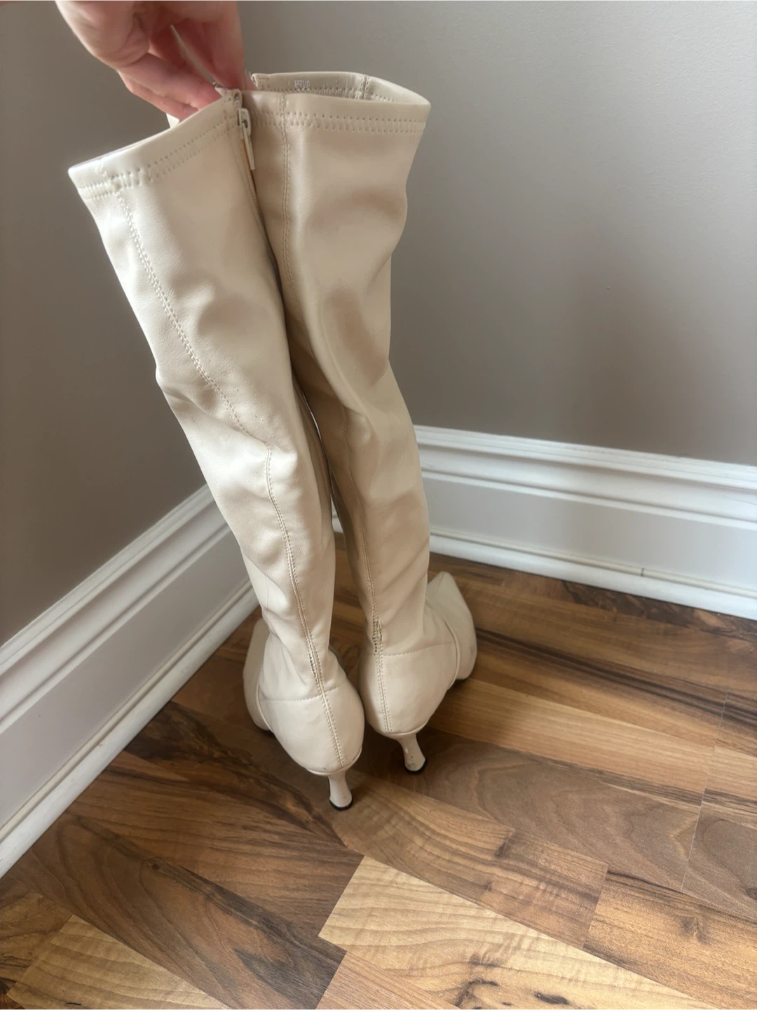 Cream Knee-High Boots - photo 2