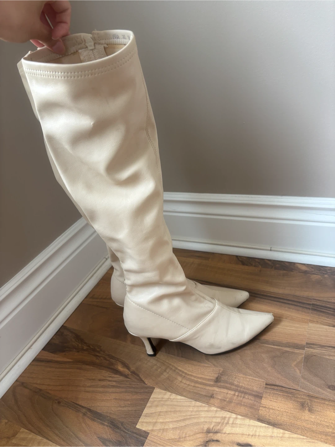 Cream Knee-High Boots - photo 3