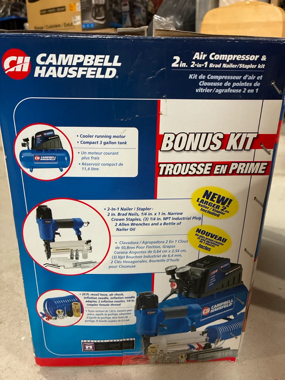 Campbell Hausfeld Air Comp. & 2-in-1 Brad Nailer/Stapler Kit - photo 2