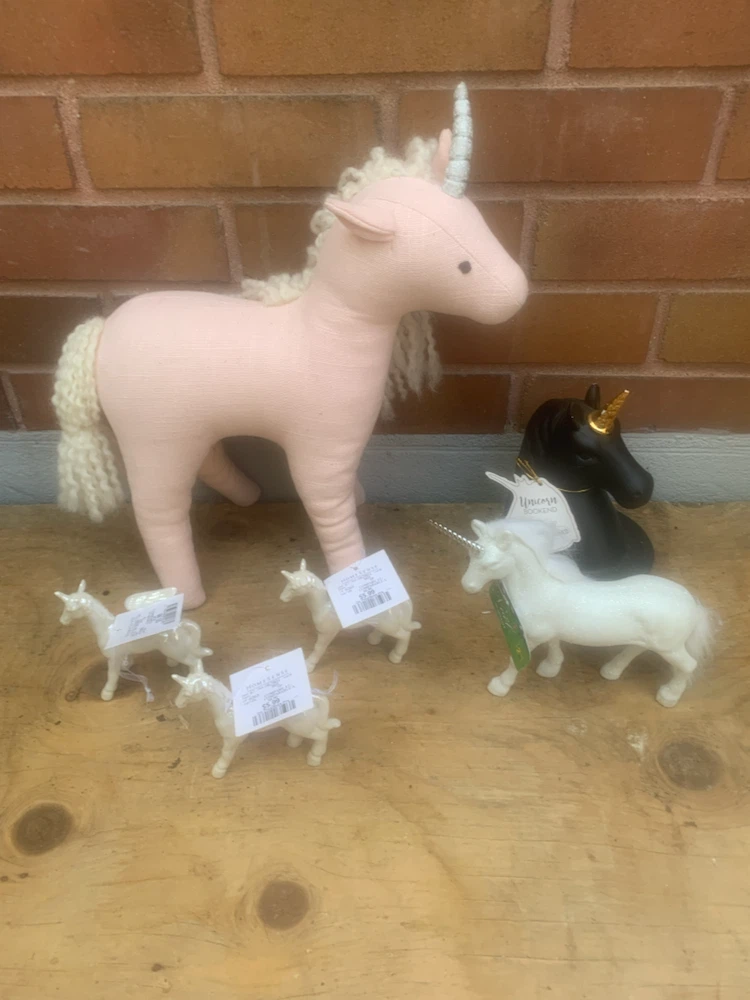 Unicorn Figurines and Plush Toy Set