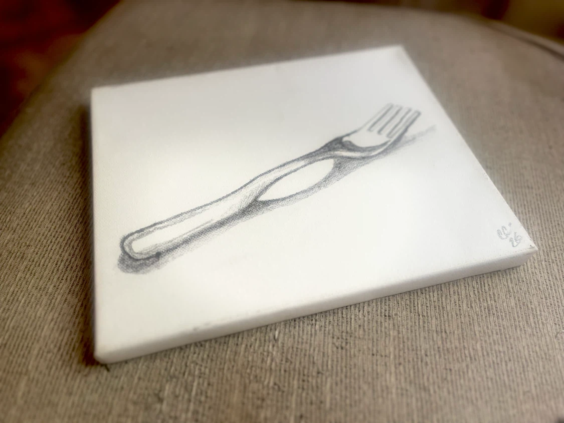 Still Life on Canvas “Fork” - photo 3