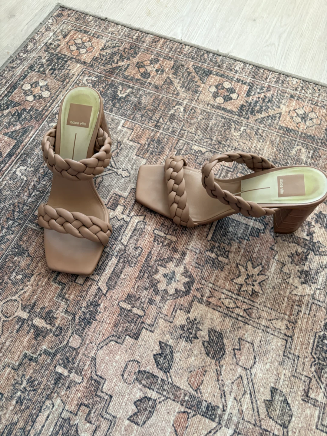 Size 8 Dolce Vita Braided Block Heel Sandals Tan - photo 3