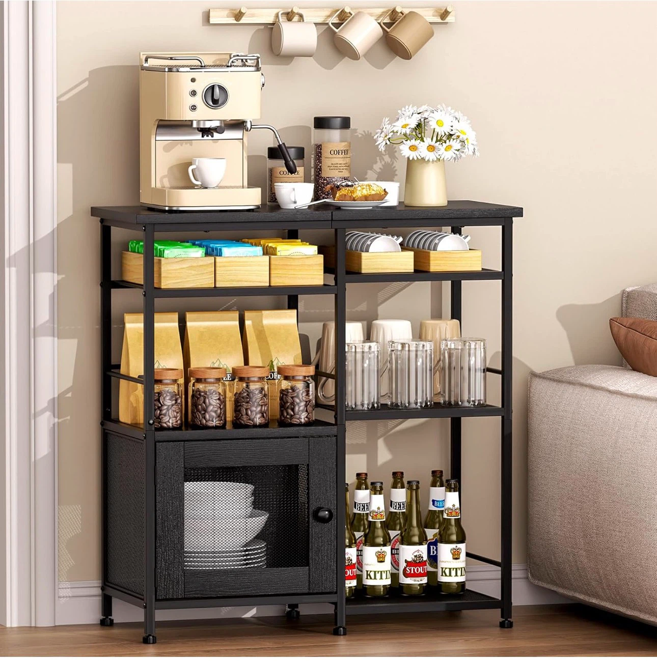 Farmhouse Style Coffee Bar Station NEW ASSEMBLED
