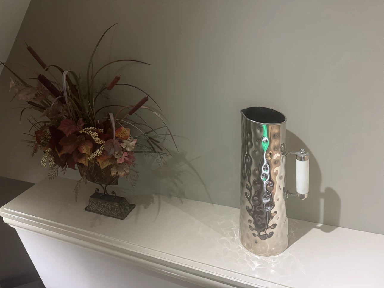 Hammered Metal Pitcher with Handle - photo 2