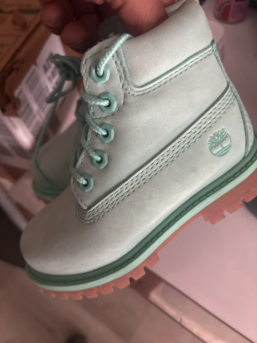 New Timberland Baby Boots - Mint Green size 8c - photo 3