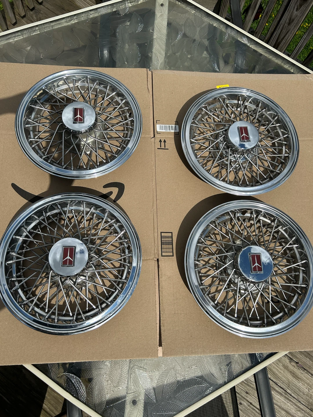 (4) 1978 - 1987 Oldsmobile Cutlass factory 14” wire wheel set