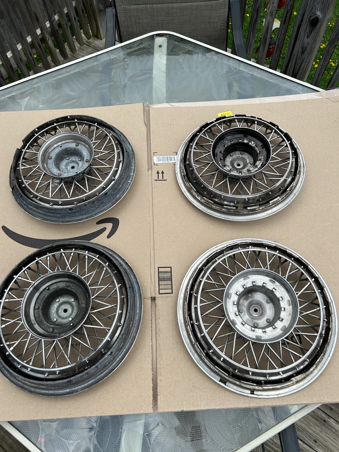 (4) 1978 - 1987 Oldsmobile Cutlass factory 14” wire wheel set - photo 2