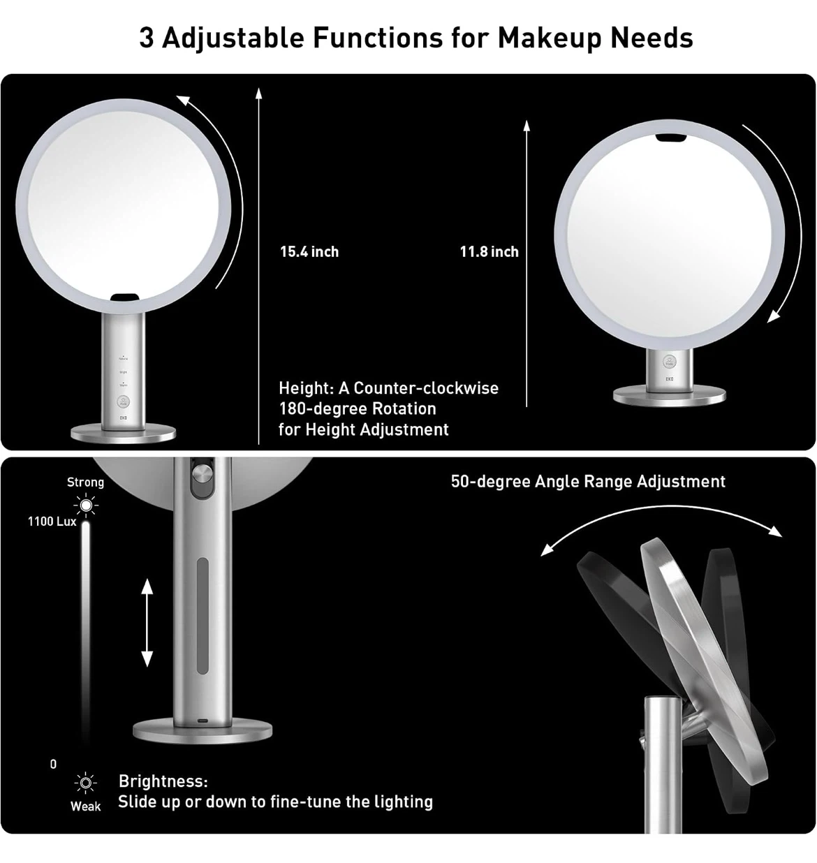 LUMI x EKO Lighted Makeup Mirror 5× to 10× - photo 3
