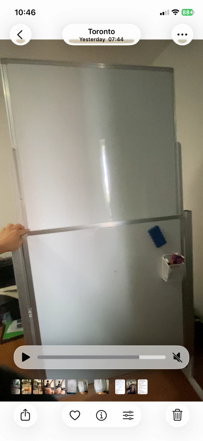 Whiteboard with Eraser and Holder