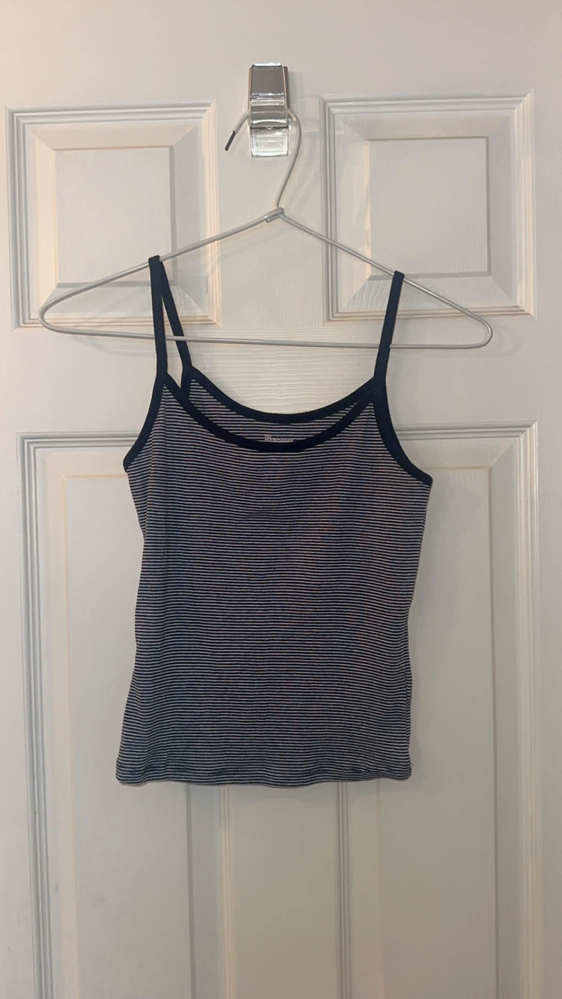 No boundaries blue striped tank top