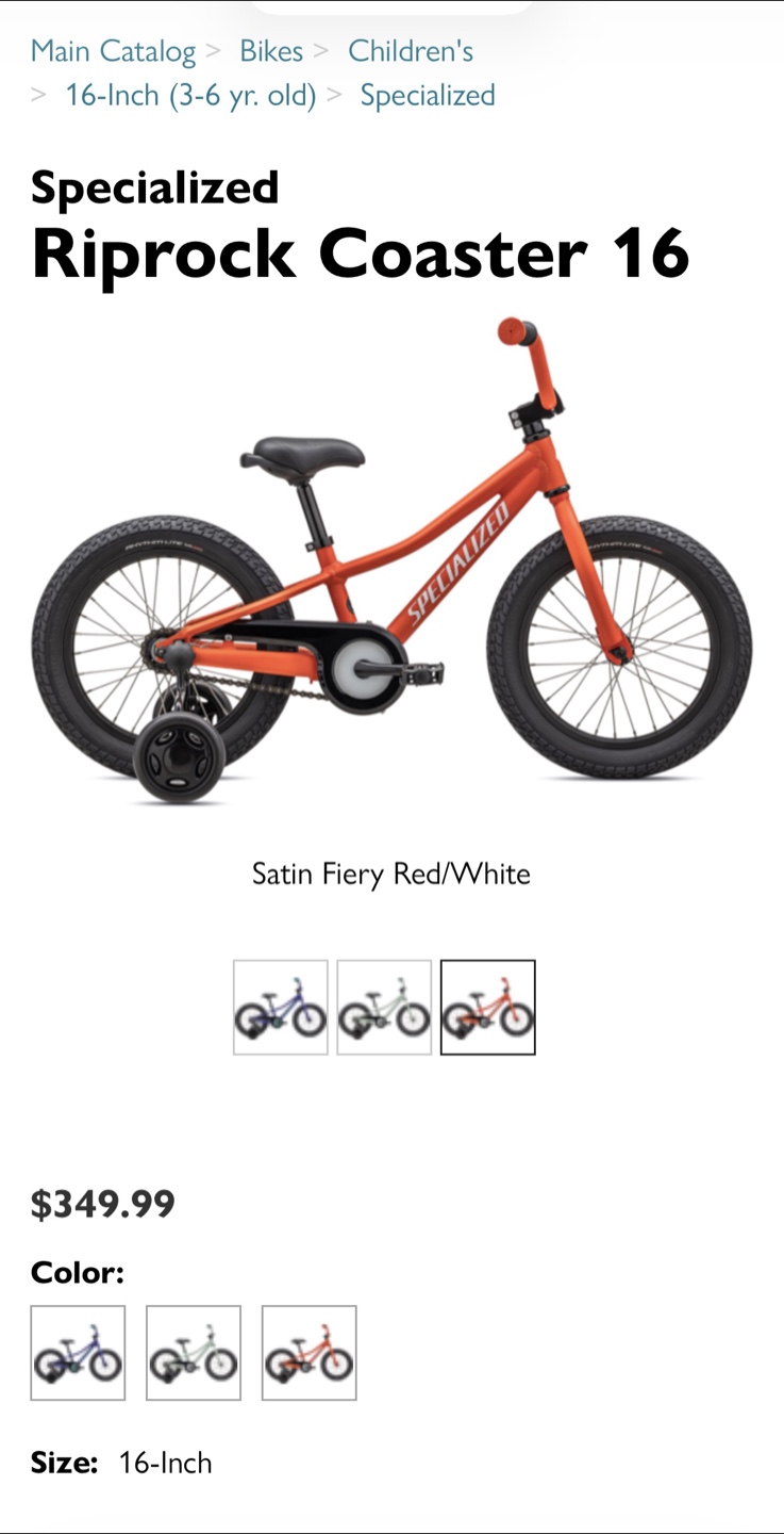Specialized Riprock Coaster 16inch Kids Bike