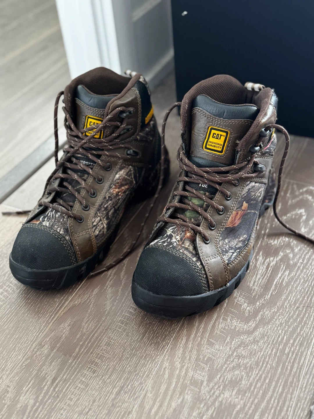 CAT Caterpillar Work Boots Camo Steel Toe